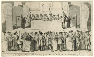 Dragning av Statslotteriet i Guildhall 1763 av English School