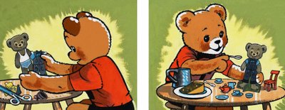 Klä på och mata nalle av English School
