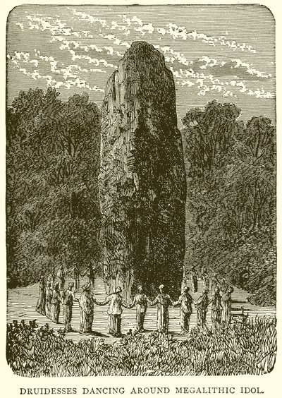 Druidinnor som dansar runt Megalithic Idol av English School