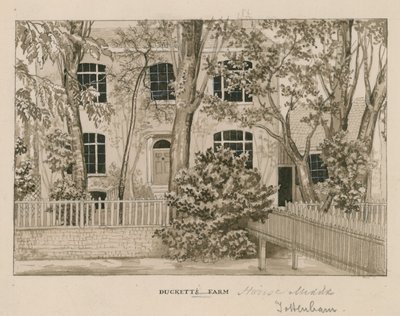 Ducketts Farm House, Tottenham, London (wc på papper) av English School