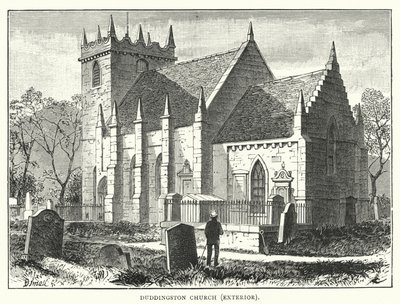 Duddingston Church, Exteriör (gravyr) av English School