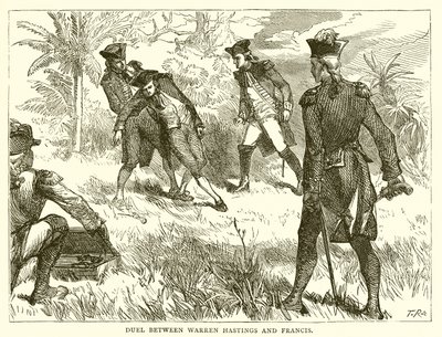 Duell mellan Warren Hastings och Francis av English School