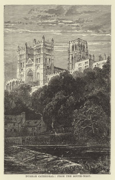 Durham Cathedral, från sydväst av English School