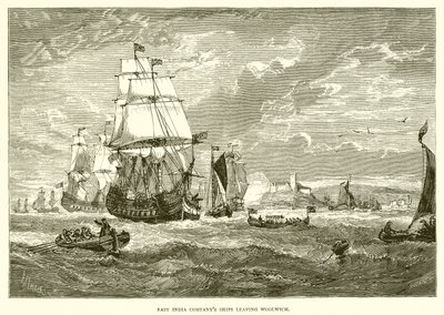 Ostindiska kompaniets fartyg lämnar Woolwich (1623) av English School