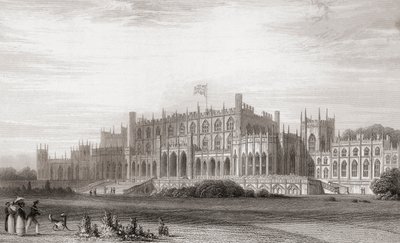 Eaton Hall, Cheshire, England i början av 1800-talet. Från Churton