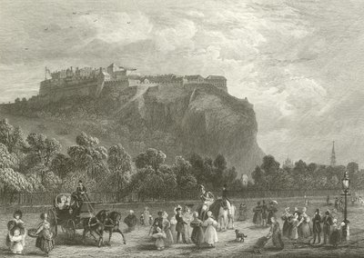 Edinburgh Castle från Princes Street av English School