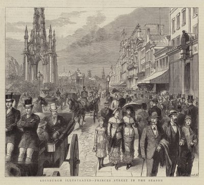 Edinburgh Illustrated, Princes Street in the Season (gravyr) av English School