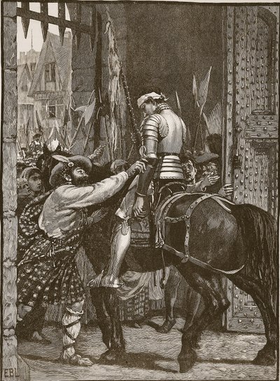 Edinburgh efter Flodden, illustration från Cassells Illustrated History of England (sepiafoto) av English School