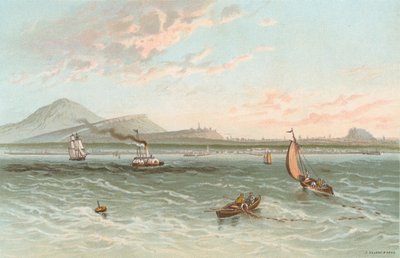 Edinburgh från Firth of Forth av English School