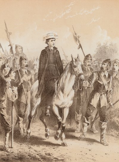 Edmund Campion, "På väg till London" (litho) av English School
