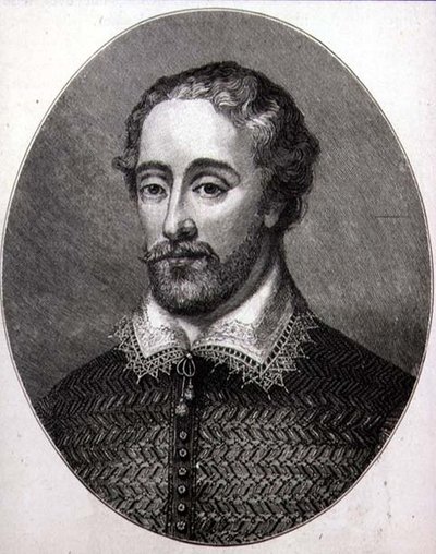 Edmund Spenser (ca 1552-99) (gravyr) av English School
