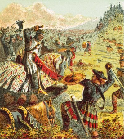 Edward I attackerar Skottland av English School