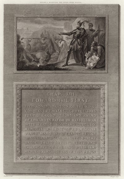 Edward I tar bort stenen från Scone av English School