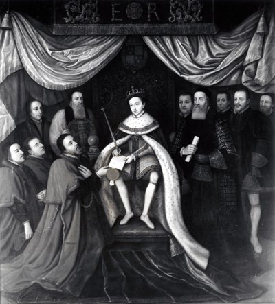 Edward VI (1537-53) Udstedelse af charteret til Bridewell og Bethlehem Hospitaler i 1553 (se også 111677) swed av English School