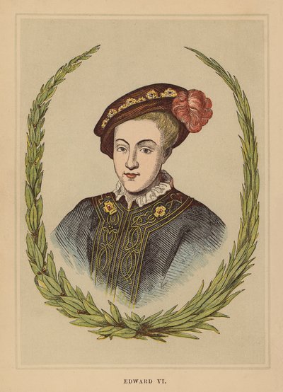 Edward VI (gravyr i färg) av English School