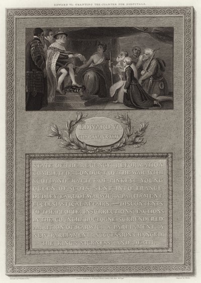 Edward VI beviljar stadgan för sjukhus av English School