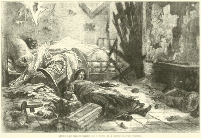 Effekter av explosionen av ett granat i ett hus i förorten, maj 1871 av English School