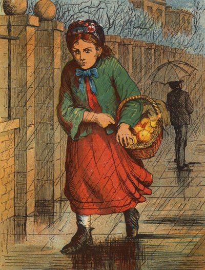 Effie och hennes apelsiner (färglitografi) av English School