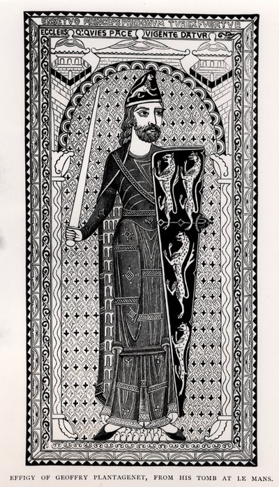 Bild av Geoffrey Plantagenet (1113-1150) från hans grav i Le Mans av English School
