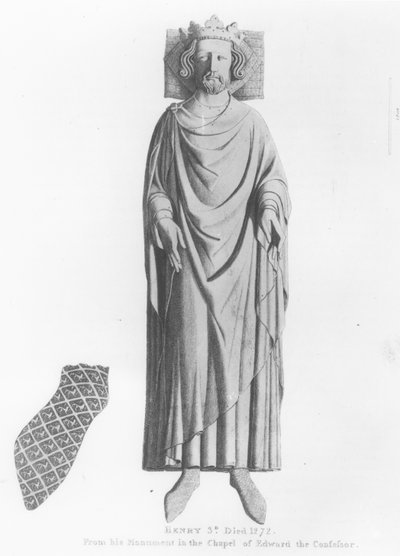 Bild av kung Henrik III (1207-72) från hans monument i Edward the Confessors kapell av English School