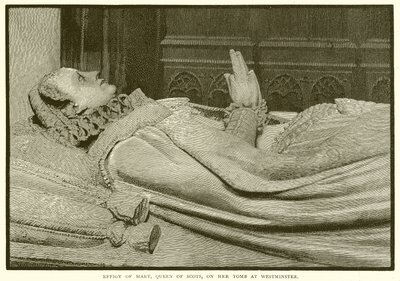 Bild av Mary, Queen of Scots, på hennes grav i Westminster av English School