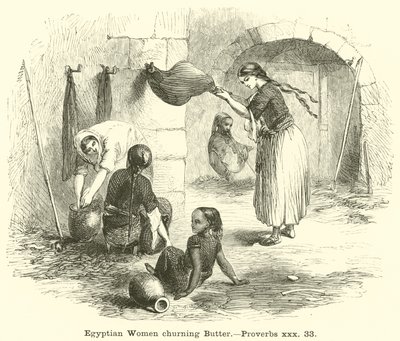 Egyptiska kvinnor som kärnar smör, Ordspråk, xxx, 33 av English School