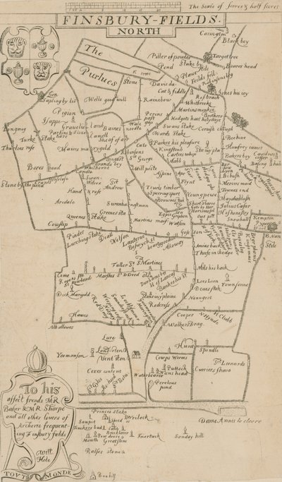 Utarbetande av en bågskyttekarta från 1594 av English School