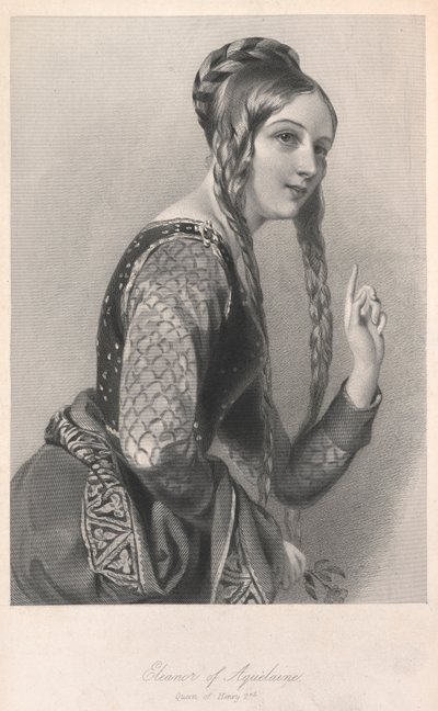 Eleanor av Aquitaine, illustration från "Biografiska skisser av drottningarna..." av English School