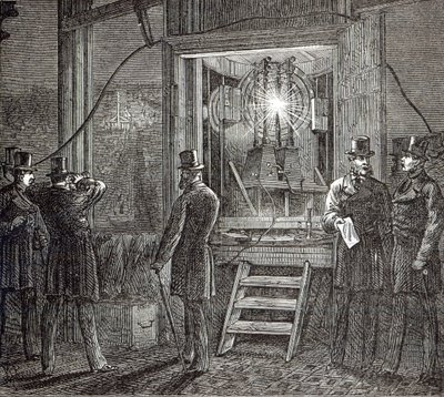 Elektriska apparater för klocktornet, Houses of Parliament från The Illustrated London News, 16 augusti 1873 av English School