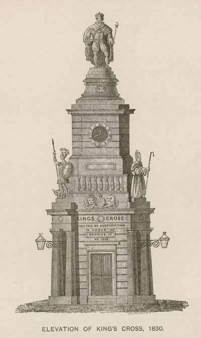 Elevation of Kings Cross, London, 1830 av English School