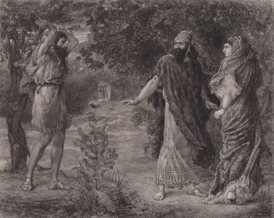 Elia fördömer Ahab (gravyr) av English School
