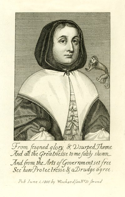 Elizabeth Cromwell, fru till Oliver Cromwell, illustration från A Biographical History of England av J. Granger av English School