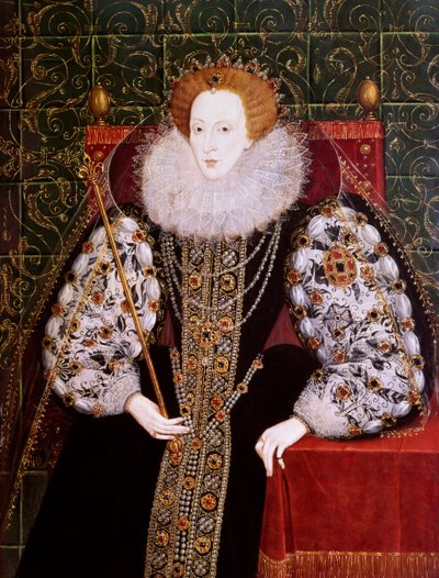 Elizabeth I, ca 1590 (olja på pannå) av English School