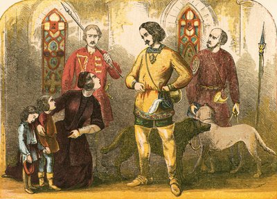 Elizabeth Woodville vädjar till kung Edward att vända på sin framlidne mans uppfyllelse av English School