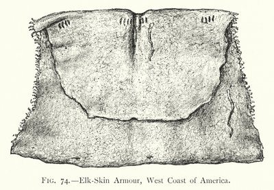 Elk-Skin Armour, Amerikas västkust (litho) av English School