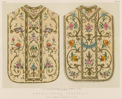Broderade chasubles av Luigi och Ersilia Martini, Milano av English School