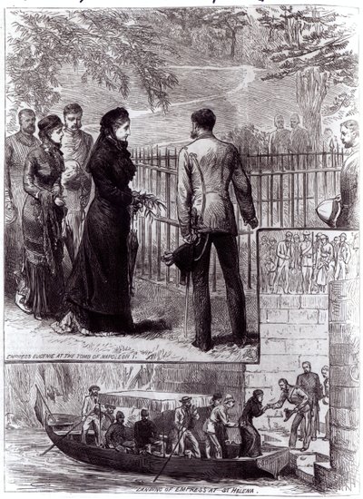 Kejsarinnan Eugenie besöker Napoleon I:s grav på St. Helena, 1880 av English School