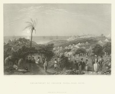 Ibrahim Pashas läger, nära Jaffa, 1837 av English School