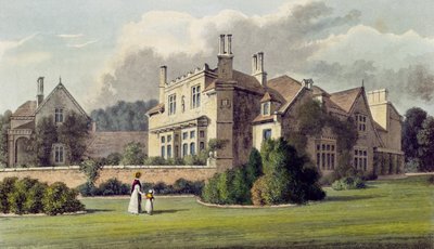 Endsleigh, från Ackermanns Repository of Arts, 1823 (färgad litho) av English School
