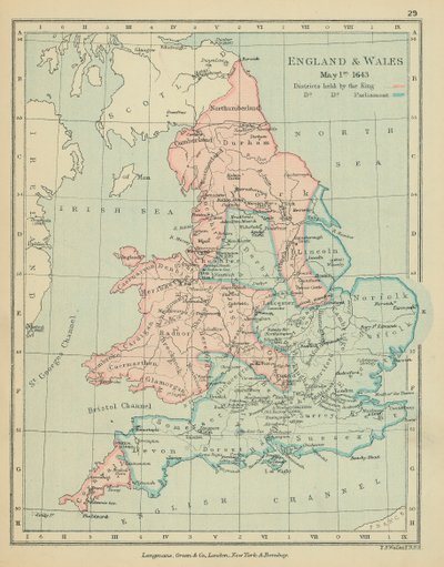 England  Wales (färglitografi) av English School