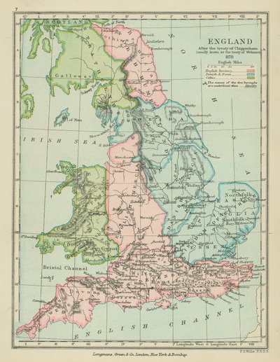 England efter freden i Chippenham (färglitografi) av English School