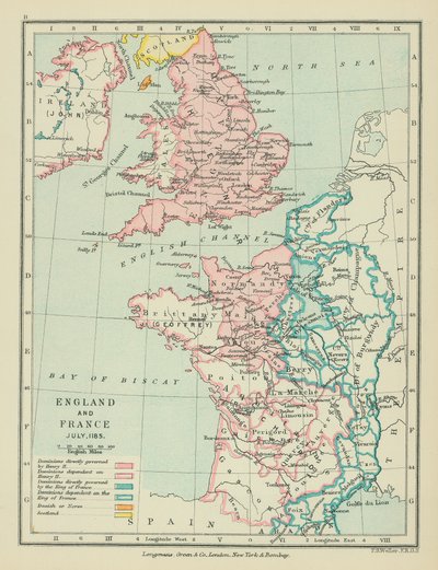 England och Frankrike (färglitografi) av English School