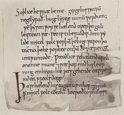 Engelska, anglosaxiska (litografi) av English School