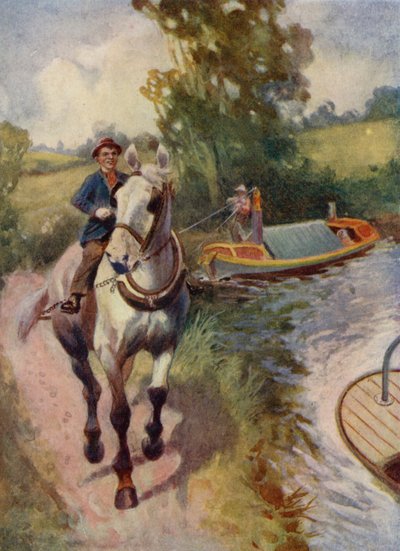 Njuter av sitt arbete (färg litho) av English School