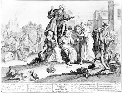 Entusiasm visas, eller Moor Fields Congregation, 1739 av English School