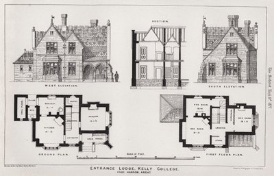 Entrance Lodge, Kelly College (gravyr) av English School