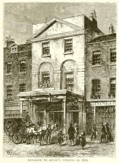 Inträde till Astleys Theatre 1820 av English School