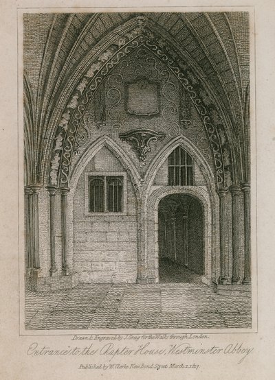 Entré till Chapter House, Westminster Abbey, London av English School