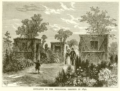 Ingången till Zoological Gardens 1840 av English School