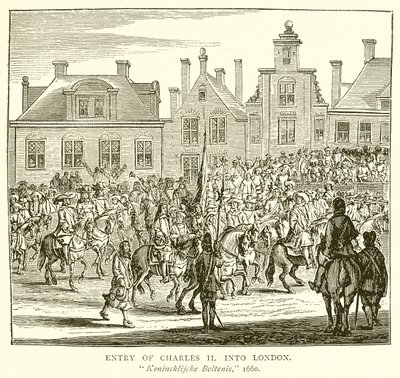 Charles II:s intåg i London av English School